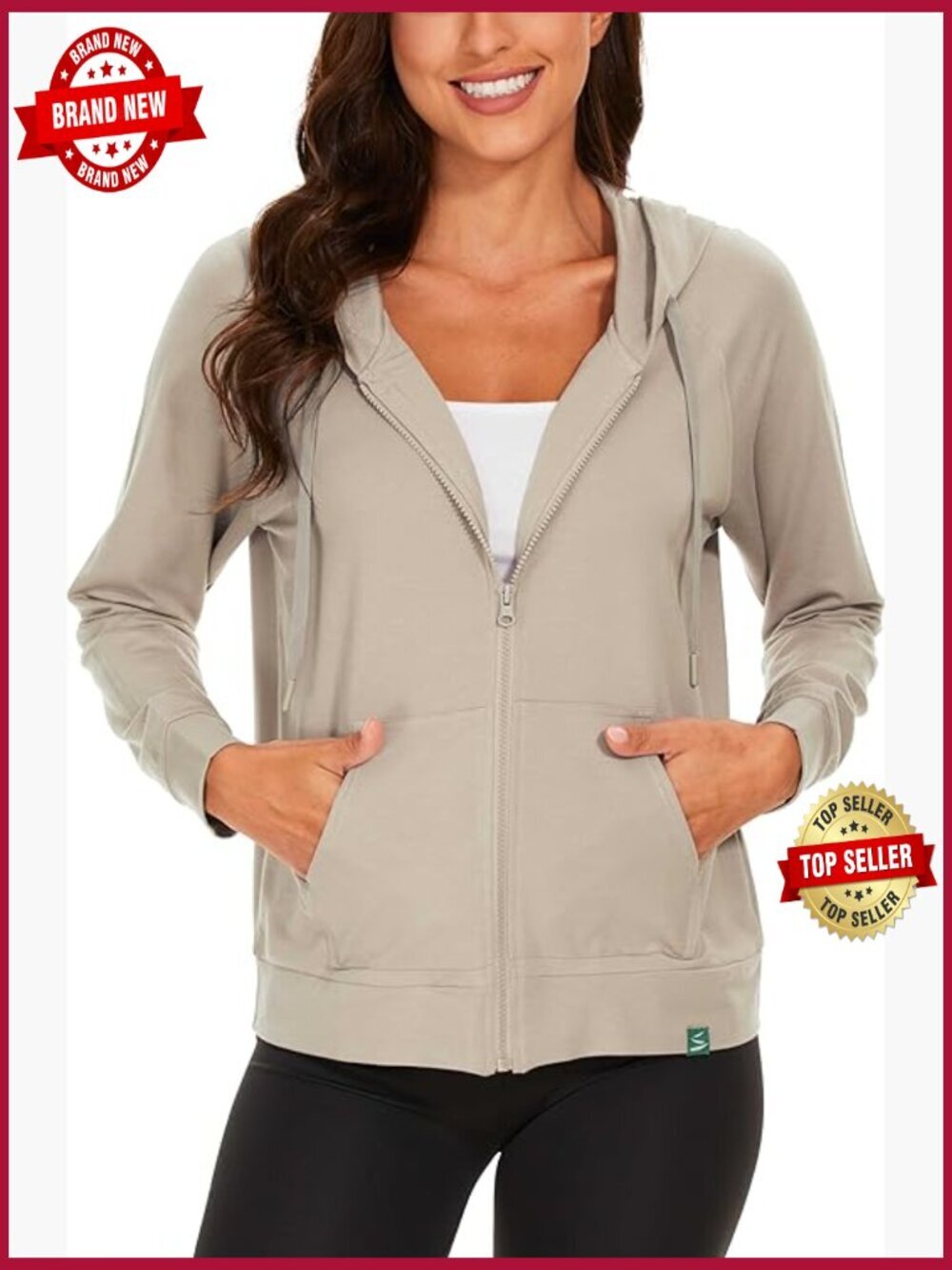 Full Zip Hoodie Bamboo Viscose Lightweight Hooded Sweatshirt with Pocket